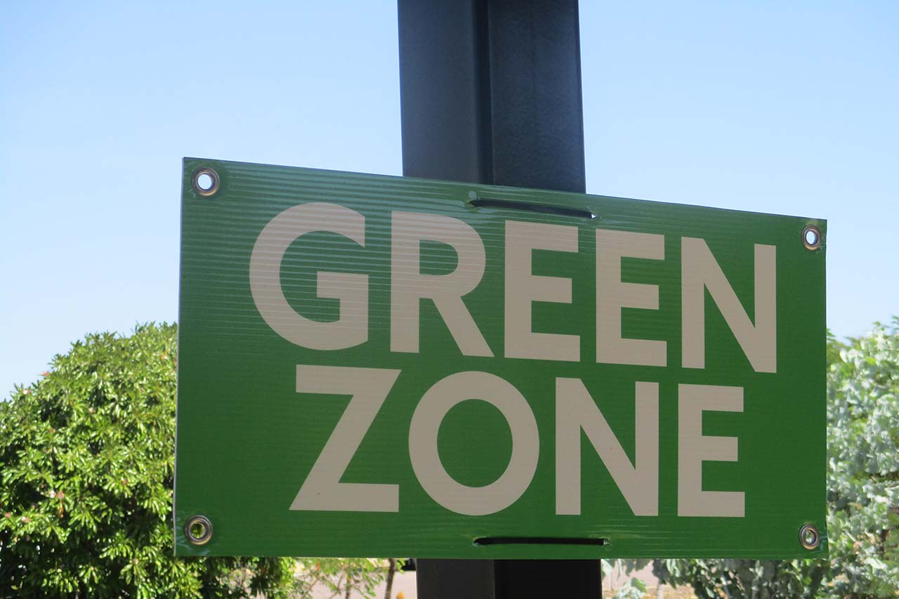 green zone sign